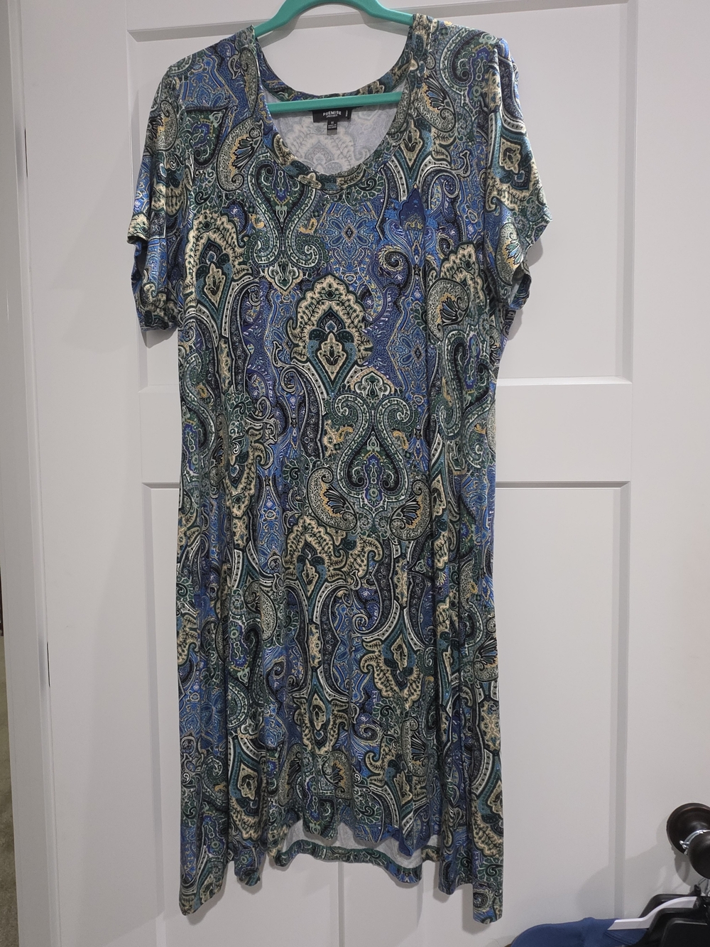 Blue Paisley Short Sleeve Women’s Dress